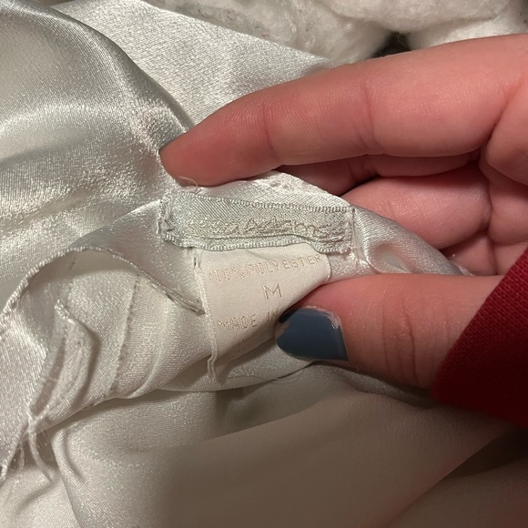 Laura Adams White Satin Mini Slip Dress - Picture 3 of 3